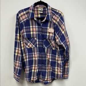 The North Face Blue and Yellow Button Down Shirt L